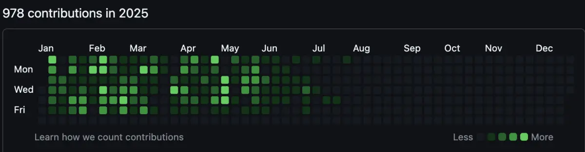 GitHub contributions 2025